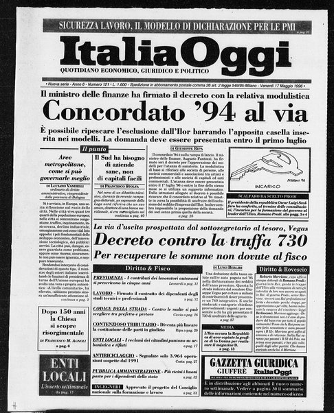 Italia oggi : quotidiano di economia finanza e politica